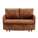 Sleeper Sofa Bed, Velvet Loveseat Couch with Pull Out Bed with Headboard, 2 Pillows and Side Pockets for Living Room