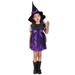 Lovskoo 2024 Toddler Girls Dress Up Clothes for Play Kids Cosplay Party Dresses with Hat Cap Clothes Outfit Purple
