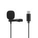 Carevas JH-042 Type-C Lavalier Microphone Omni Directional Condenser Microphone Superb Sound for Audio and Video Recording Black