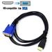 Jiaroswwei DOONJIEY Converter Cable High Resolution Fast Transmission Plug Play HDMI-compatible Male to VGA 1080P Male PVC Video Adapter Cord for Laptop
