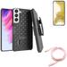 Case Belt Clip & Matte Screen Protector & Pink 10ft Long Cable for Samsung Galaxy S22 (6.1 ) - Holster Swivel & TPU Film Anti-Glare & USB-C to Type-C PD Fast Charger Accessory Bundle