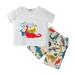 Baby Boys Clothes Outfits Boys Tee Shorts Set Summer Cartoon Print Clothes Set For Toddler Boys A 110