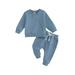 Arvbitana Infant Baby Boys Girls Pants Sets Long Sleeve Embroidery Sweatshirt + Elastic Waist Pants 2Pcs Outfits Toddler Autumn Casual Clothes 6M 12M 18M 24M 2T 3T