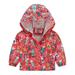 Toddler Boys Girls Casual Jackets Printing Cartoon Hooded Outerwear Zipper Coats Long Sleeve Windproof Coats Red 100