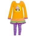 Bonnie Jean Baby Girls Orange Owl Moon Print Halloween 2 Pc Pant Set