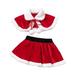 Baby Toddler Girls Outfit Set Christmas Robe Cloak Coat Skirt Outfits For 3-4 Years