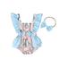 IZhansean Newborn Baby Girl Easter Romper Bodysuit Cute Rabbit Sleeveless Tutu Skirts Jumsuit+Headband Outfits Blue 6-12 Months