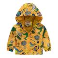 Toddler Boys Girls Casual Jackets Printing Cartoon Hooded Outerwear Zipper Coats Long Sleeve Windproof Coats Yellow 100