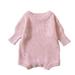 Toddler Girls Long Sleeve Colourful Kintted Sweater Romper Bodysuit For Babys Clothes Pink 100