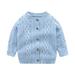 Esaierr Toddler Boys Coats Baby Boys Button Crew Neck Outerwear Toddler Baby Boys Knitted Cardigan Fall Winter Jacket for 3M-2Y