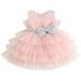 Kids Baby Girls Ball Gown Sleeveless Bow Mesh Tulle Tutu Princess Dresses Formal Party Dress for Birthday Wedding