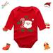 Gubotare Long Sleeve Bodysuit Baby Boy Xmas Baby Boys Girls Letter Cute Cartoon Long Sleeve Romper Outfit T 18-24 Months