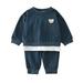 YDOJG Toddler Boys Outfits Set Kids Bear Tracksuit Embroidery Girls Wear Sports Baby 2Pcs Set Sweatshirt Pants Outfits Clothes Children Outfits Set For 18-24 Months