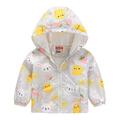 Toddler Boys Girls Casual Jackets Printing Cartoon Hooded Outerwear Zipper Coats Long Sleeve Windproof Coats Yellow 100