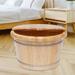 Natural Wooden Foot Tub Foot Bath Barrel SPA Feet Soaking Bucket Kit Pedicure Foot Bath Basin with Massager Roller