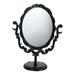 1Pc Vintage Makeup Mirror Desktop Rotating Mirror Retro Cosmetic Mirror (Black)