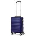 Merax Hartschalen-Koffer 55cm, Leicht Trolley Rollkoffer Reisekoffer mit TSA-Schloss und Universalrad, Handgepäck Koffer, Erweiterbar, Teleskopgriff, 4 Rollen, M-35x21x55 cm, Blue