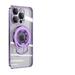 Decase Plating Clear Case Compatible with Mag Safe Accessories for iPhone 12 Shockproof Kickstand Ring Holder Stand Case Luxury Magnetic for Car Mount Holder Slim Hard Back Case lightpurple
