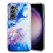 Feishell Glitter Seashell Texture Case for Samsung Galaxy S22 (6.1 inch) Shockproof Lightweight Stylish Bling Colorful Marble Flower Pattern Slim Fit Anti-Scratch Phone Case Blue & Purple Marble