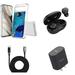 Bemz Phone Case for Google Pixel 8 Pro - Bundle: Slim Shock Absorbent TPU Silicone Protective Cover (Blue Gold Marble) Wireless Earbuds Type C Wall Charger Digital Display USB C Cable