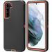 Compatible with Galaxy S22 Case 5G Samsung S22 Case 5G Samsung Galaxy S22 Case 5G Drop Protection Full Body Rugged 3 in 1 Cover Samsung Galaxy S22 Phone Case (6.1 ) (S22 5G Black Orange)