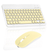 Rechargeable Bluetooth Keyboard and Mouse Combo Ultra Slim Full-Size Keyboard and Ergonomic Mouse for Tecno F2 LTE and All Bluetooth Enabled Mac/Tablet/iPad/PC/Laptop -Banana Yellow