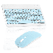 Rechargeable Bluetooth Keyboard and Mouse Combo Ultra Slim Full-Size Keyboard and Ergonomic Mouse for Tecno Phantom 8 and All Bluetooth Enabled Mac/Tablet/iPad/PC/Laptop - Sky Blue