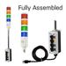 Signaworks 4 Stack Super Bright LED Andon Tower Light Off-Steady Red/Amber/Green/Blue 8 ft Power Cord Plug & Play Ready