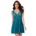 Plus Size Women's Babydoll Gown by Amoureuse in Deep Teal (Size 2X)