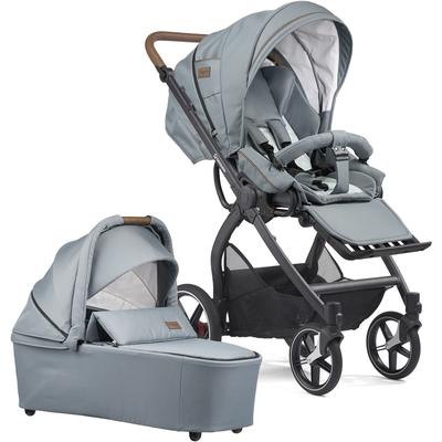 Kombi-Kinderwagen GESSLEIN "FX4 Soft+ mit Aufsatz Classic schwarz/tabak, petrol", Baby, blau (petrol), Kinderwagen, mit Babywanne Cx3 und Babyschalenadapter Image