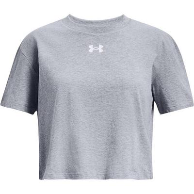 UNDER ARMOUR Kinder Hemd UA CROP SPORTSTYLE LOGO SS, Größe L in Silber