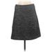 Ann Taylor Casual A-Line Skirt Knee Length: Black Tweed Bottoms - Women's Size 2