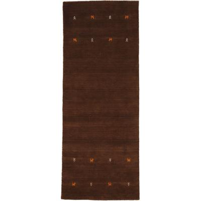 Wollteppich CARPETFINE "Gabbeh Uni, auch als Läufer und Rund erhältlich", braun, B:80cm H:15mm L:450cm, Wolle, Teppiche, reine Wolle, handgewebt, Gabbeh Loom Tiermotiv, große Farbauswahl Image