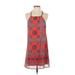 Lulus Casual Dress - Shift Halter Sleeveless: Red Dresses - Women's Size Small