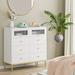 Everly Quinn Kaethe 6 - Drawer Dresser Wood/Metal in White | 39.5 H x 39.2 W x 14.9 D in | Wayfair 7D0D634B32DD4AB39B90DB5BFF816167