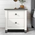 Latitude Run® Solid + Manufactured Wood Nightstand Wood in Gray/White | 20.5 H x 20 W x 17 D in | Wayfair 392250F80E914E2A8AE8A2941BC69801