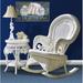 Rosecliff Heights KeAndre Rocking Chair Wicker/Rattan in White | 44 H x 33 W x 37 D in | Wayfair A9D835AB5A1D4E85972B71839A995DC5