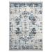 Shahbanu Rugs Ivory and Blue Hand Knotted Densely Woven Pure Wool Erased Persian Serapi Heriz Design Oriental Rug (8'10"x12'0")