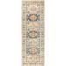 Shahbanu Rugs Arctic Blue 200 KPSI Wool Armenian Inspired Caucasian Design Hand Knotted Wide Runner Rug (4'0" x 11'9")