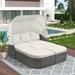 Wicker Sectional Sofa Set with Retractable Canopy Daybed