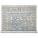 Shahbanu Rugs Silver Blue Pure Wool Hand Knotted Oushak Design Supple Collection Plush and Lush Oversized Rug (11'9" x 14'10")