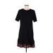 Calvin Klein Casual Dress - Shift: Black Floral Motif Dresses - Women's Size 6