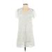 Madewell Casual Dress - Shift V Neck Short sleeves: White Print Dresses - Women's Size 00