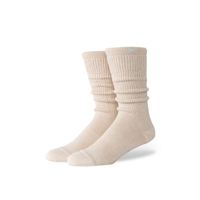 TOMS Women's Grey Ivory Slouchy Crew Socks, Size Large