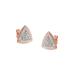 Women's Rose Gold Over Silver Diamond Accent Trillion Shaped 4-Stone Halo-Style Stud Earrings by Haus of Brilliance in Rose Gold