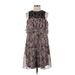 Slate & Willow Casual Dress - A-Line Crew Neck Sleeveless: Pink Floral Dresses - Women's Size X-Small