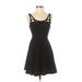 Express Casual Dress - A-Line Scoop Neck Sleeveless: Black Print Dresses - Women's Size Small