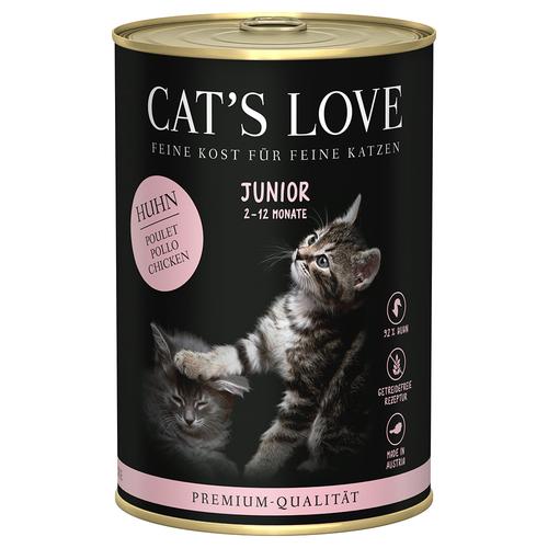24x 400g Cat's Love Junior Huhn Katzenfutter nass