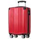 Merax Koffer Hartschalen-Koffer Trolley Rollkoffer Reisekoffer Handgepäck, TSA Zollschloss, 4 Rollen, Teleskopgriff, ABS-Material, M-56,5 * 37,5 * 22,5 cm, Rot