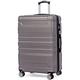 Merax Hartschalen-Koffer 65cm, Leicht Trolley Rollkoffer Reisekoffer mit TSA-Schloss und Universalrad, Handgepäck Koffer, Erweiterbar, Teleskopgriff, 4 Rollen, L-41x26x65 cm, Warmes Grau